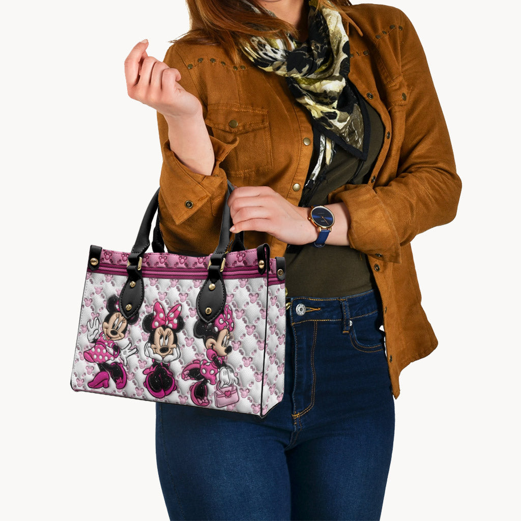 Personalized Pink Leather Handbag with Name - Cute Gift for Mom