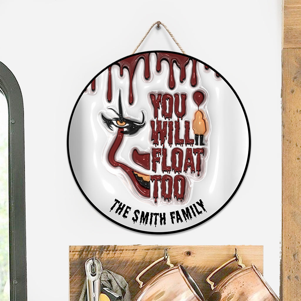 Personalized Round Wood Sign Custom Family Name Halloween Decor