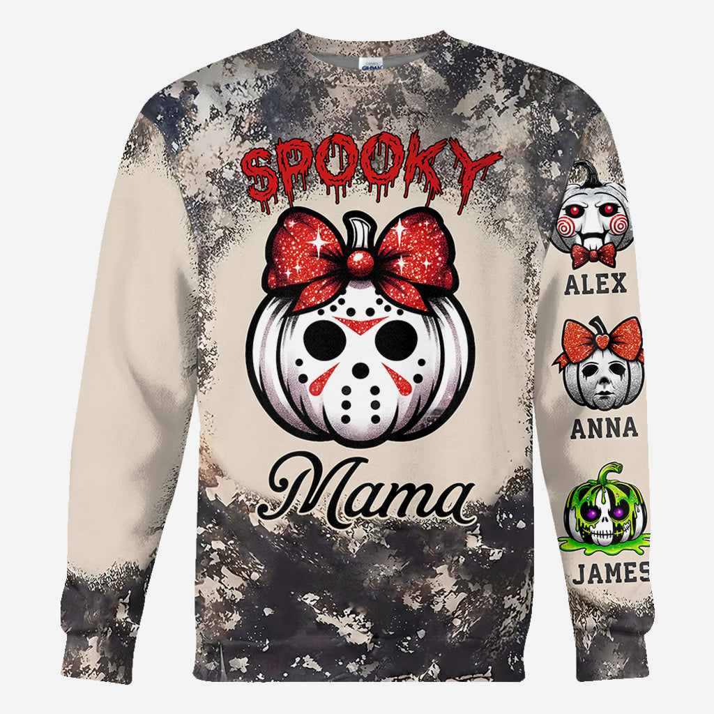 Personalized Spooky Mama All Over Shirt for Mom | Custom Name Gift