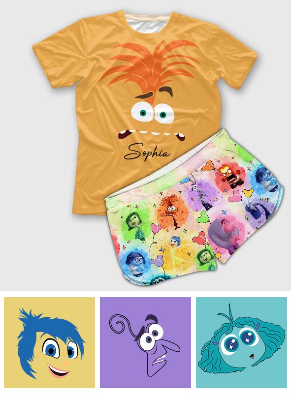 Personalized Inside Out All Over Shirt & Shorts Set for Kids