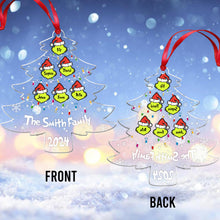 Load image into Gallery viewer, Personalized Grinch Family Transparent Christmas Ornament 2024
