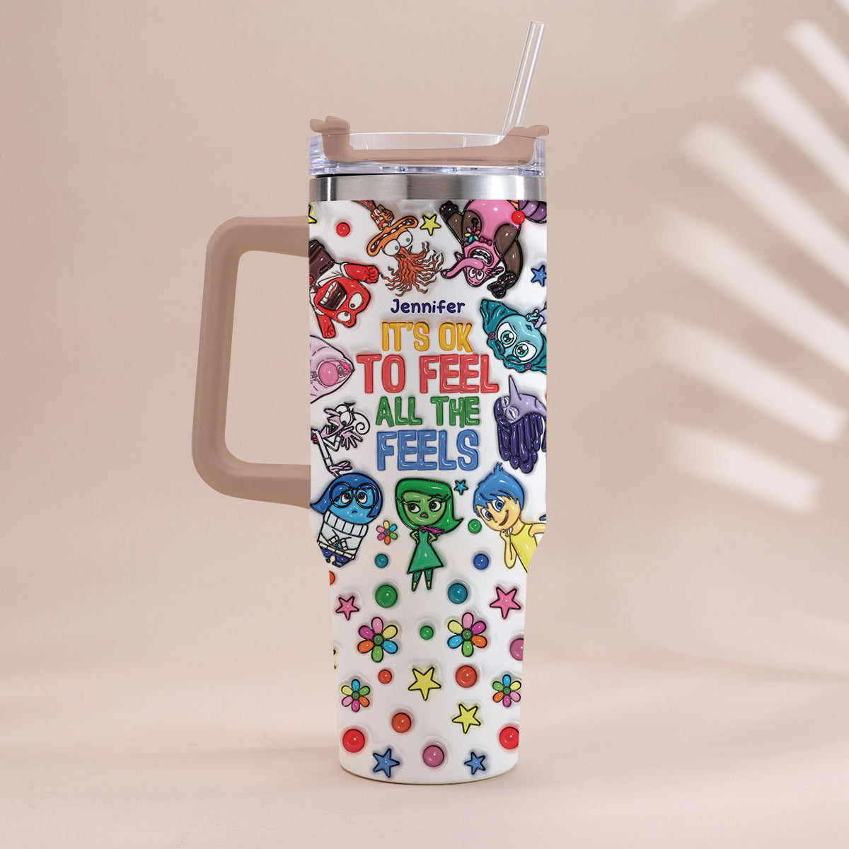 Personalized Insulated Tumbler with Handle - Custom Name Gift for Kids