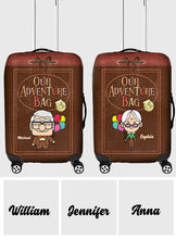 Load image into Gallery viewer, Personalized Adventure Luggage Cover Custom Name Travel Gift
