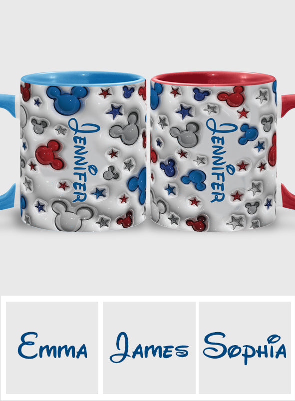 Personalized Mickey Mouse Accent Mug Custom Name Star Design Gift