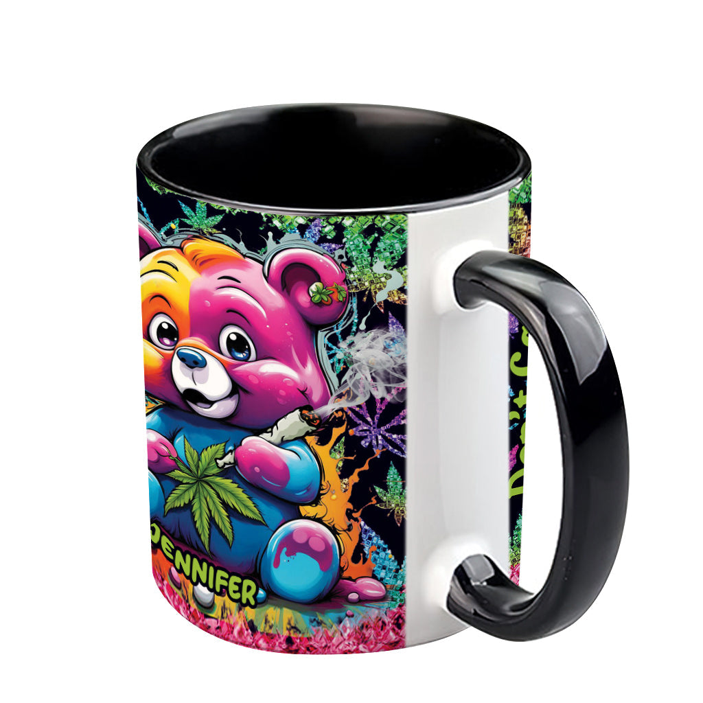 Personalized Don't Care Bear Weed Accent Mug Custom Name Gift