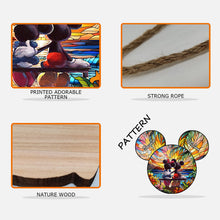 Load image into Gallery viewer, Personalized Mickey Mouse Shaped Wood Sign Custom Name Gift for Couples
