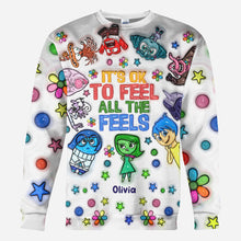 Load image into Gallery viewer, Personalized All Over Shirt with Fun 'All The Feels' Design for Kids
