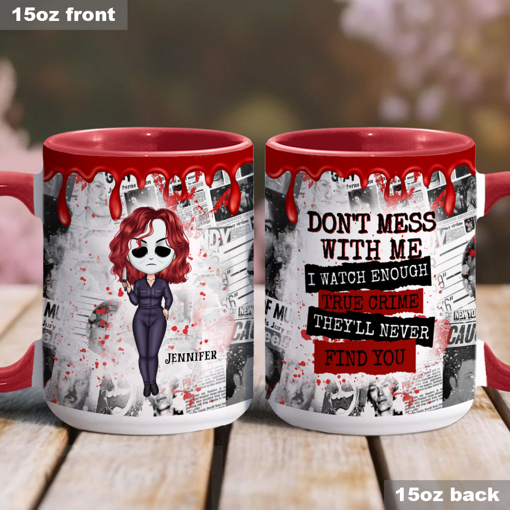 Personalized Accent Mug with Unique True Crime Design