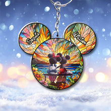 Load image into Gallery viewer, Personalized Acrylic Mouse Keychain Custom Names Gift for Couples
