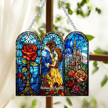 Load image into Gallery viewer, Personalized Beauty and the Beast Suncatcher Ornament Gift
