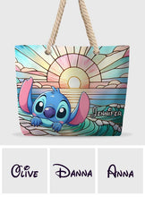 Load image into Gallery viewer, Personalized Canvas Beach Bag Custom Name with Rope Handles
