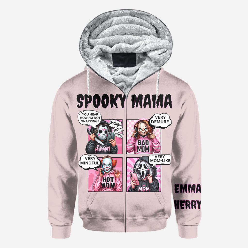 Personalized Spooky Mama All Over Shirt Custom Name Gift for Mom