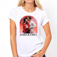 Load image into Gallery viewer, Personalized Couple T-shirt &amp; Hoodie Custom Names Gift for Valentine’s Day
