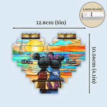 Load image into Gallery viewer, Personalized Heart Building Brick Blocks Sunset Design Gift for Couples
