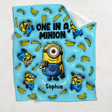 Load image into Gallery viewer, Personalized One In A Minion Blanket Custom Name Gift

