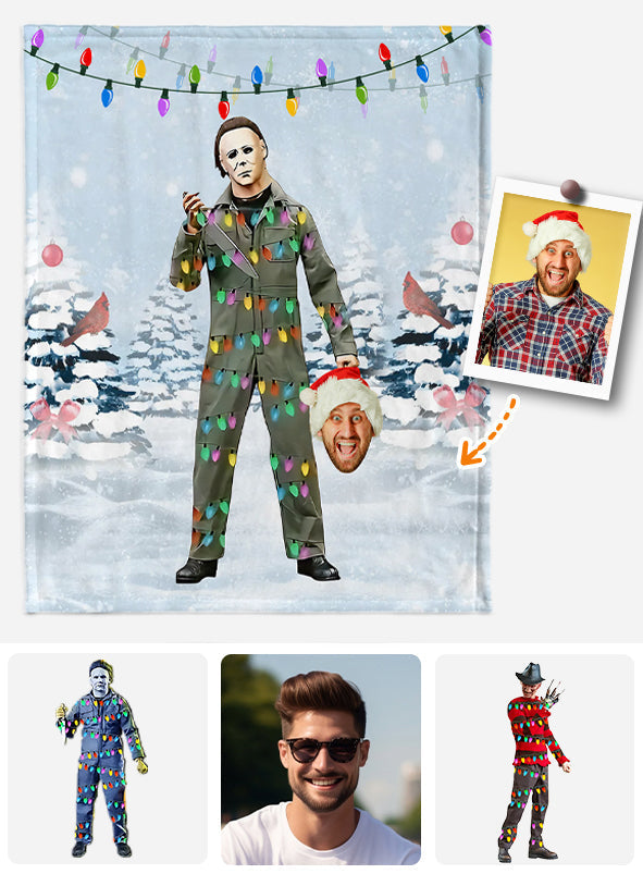 Personalized Horror Character Blanket Custom Gift for Halloween