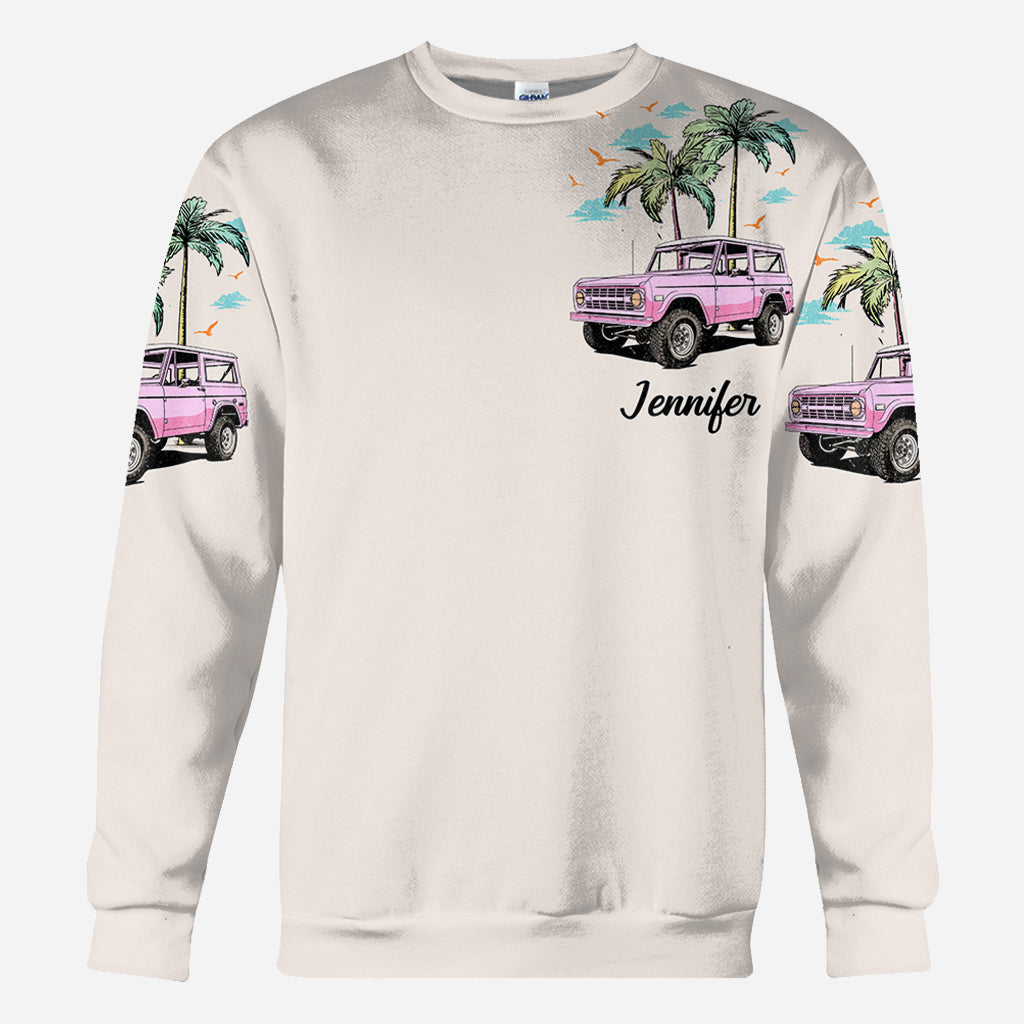 Personalized Sunset Chaser All Over Shirt with Custom Name for Beach Lovers