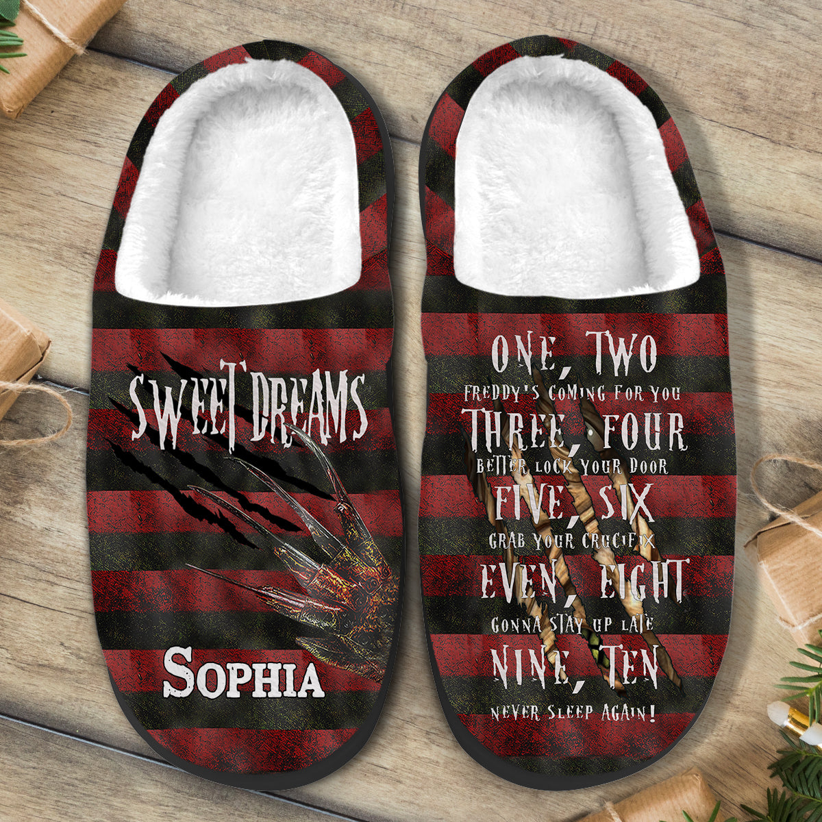Personalized Sweet Dreams Slippers Custom Name Cozy Gift