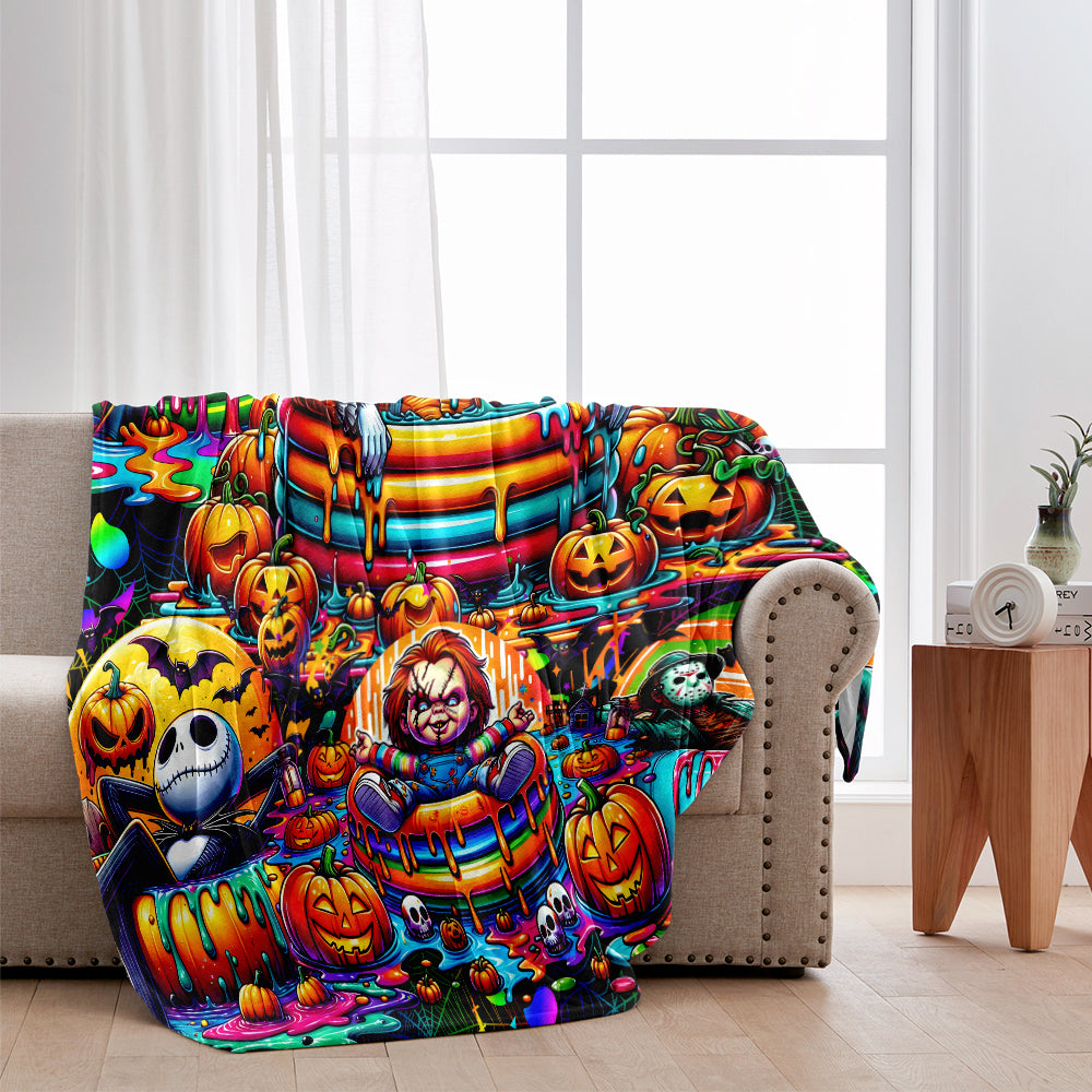Personalized Halloween Blanket Custom Name Cozy Gift for Friends