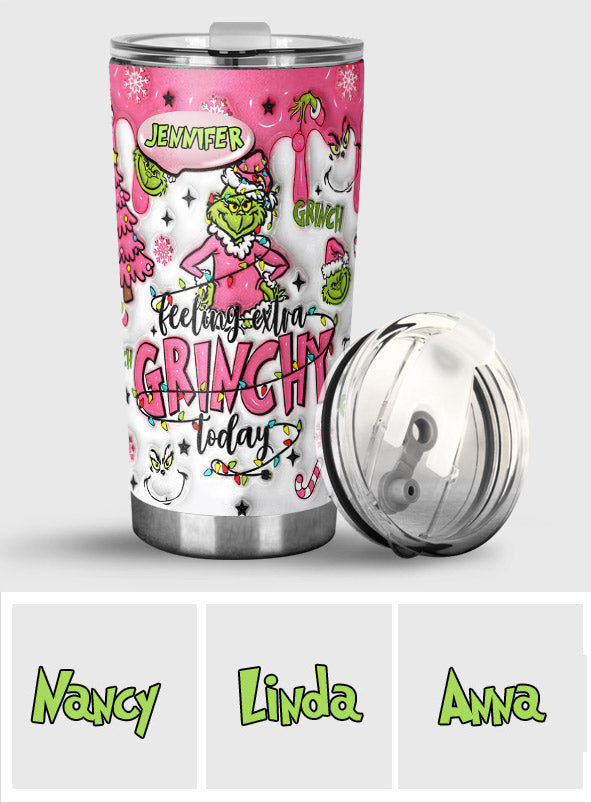 Personalized Grinch Tumbler Custom Name Holiday Drinkware