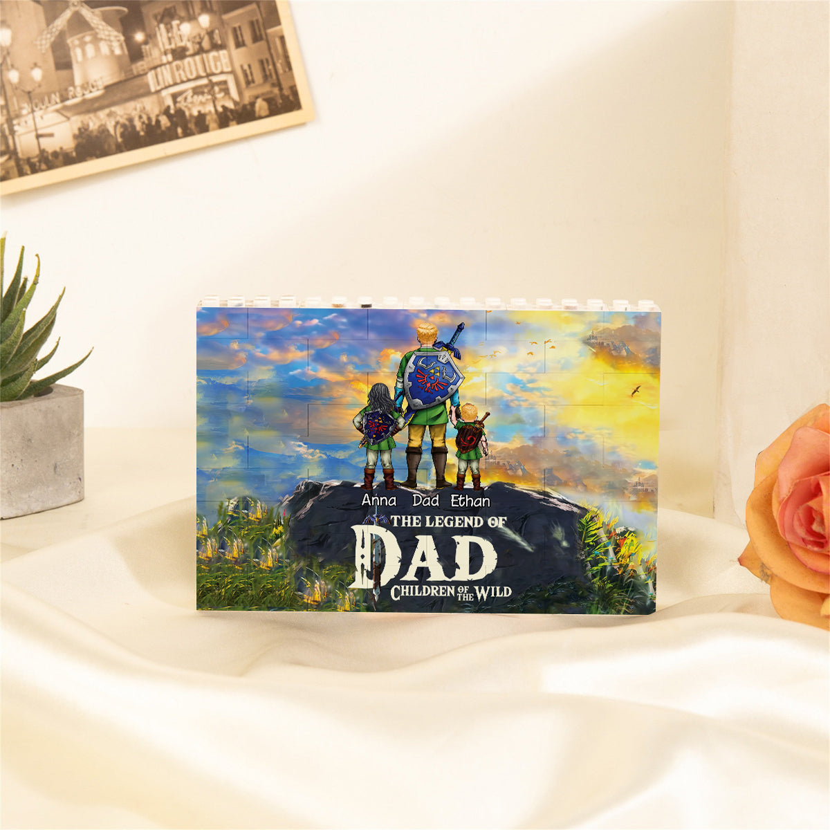 Personalized Building Brick Block Best Dad Ever Gift Idea