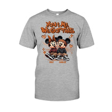 Load image into Gallery viewer, Personalized Couples Mouse T-shirt &amp; Hoodie with Custom Names for Engagement or Anniversary
