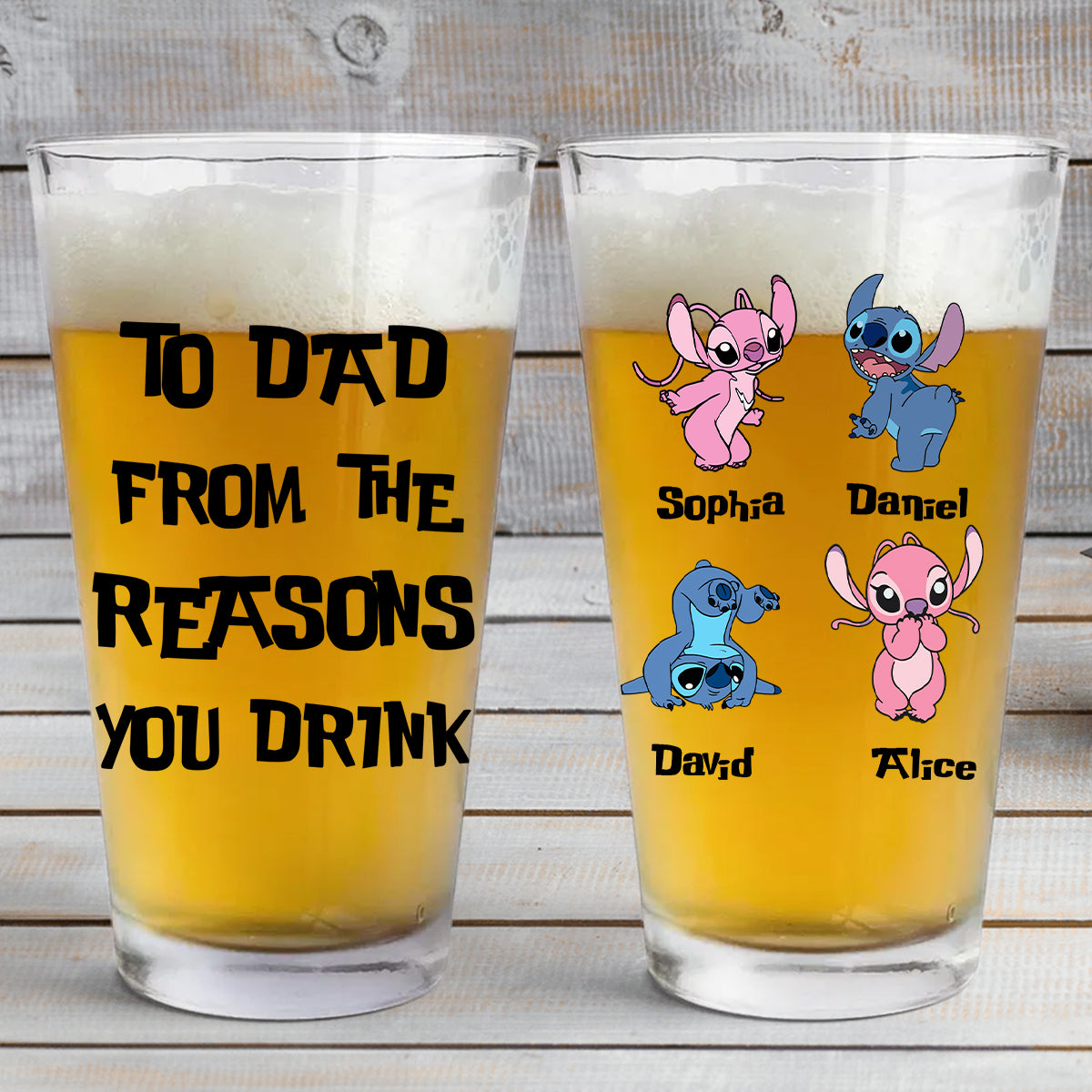 Personalized Beer Glass for Dad Custom Name Gift Idea
