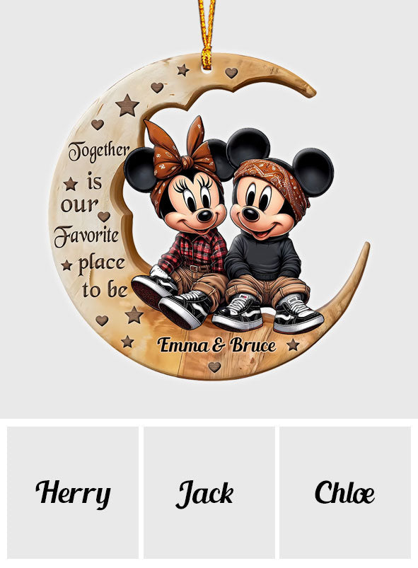 Personalized Acrylic Moon Ornament Custom Name Gift for Couples