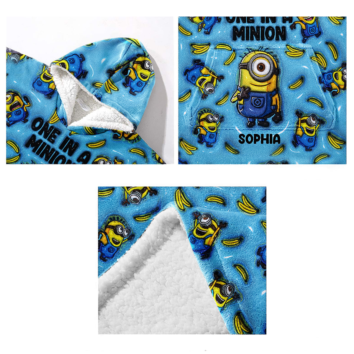 Personalized One In A Minion Blanket Hoodie Custom Name Gift