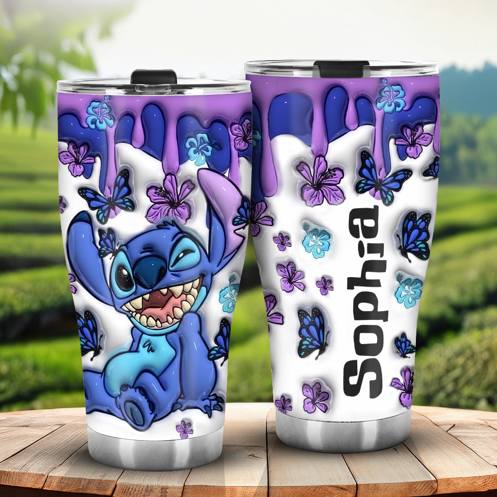 Personalized Purple Ohana Tumbler Custom Name Gift for Her