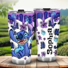Load image into Gallery viewer, Personalized Purple Ohana Tumbler Custom Name Gift for Her
