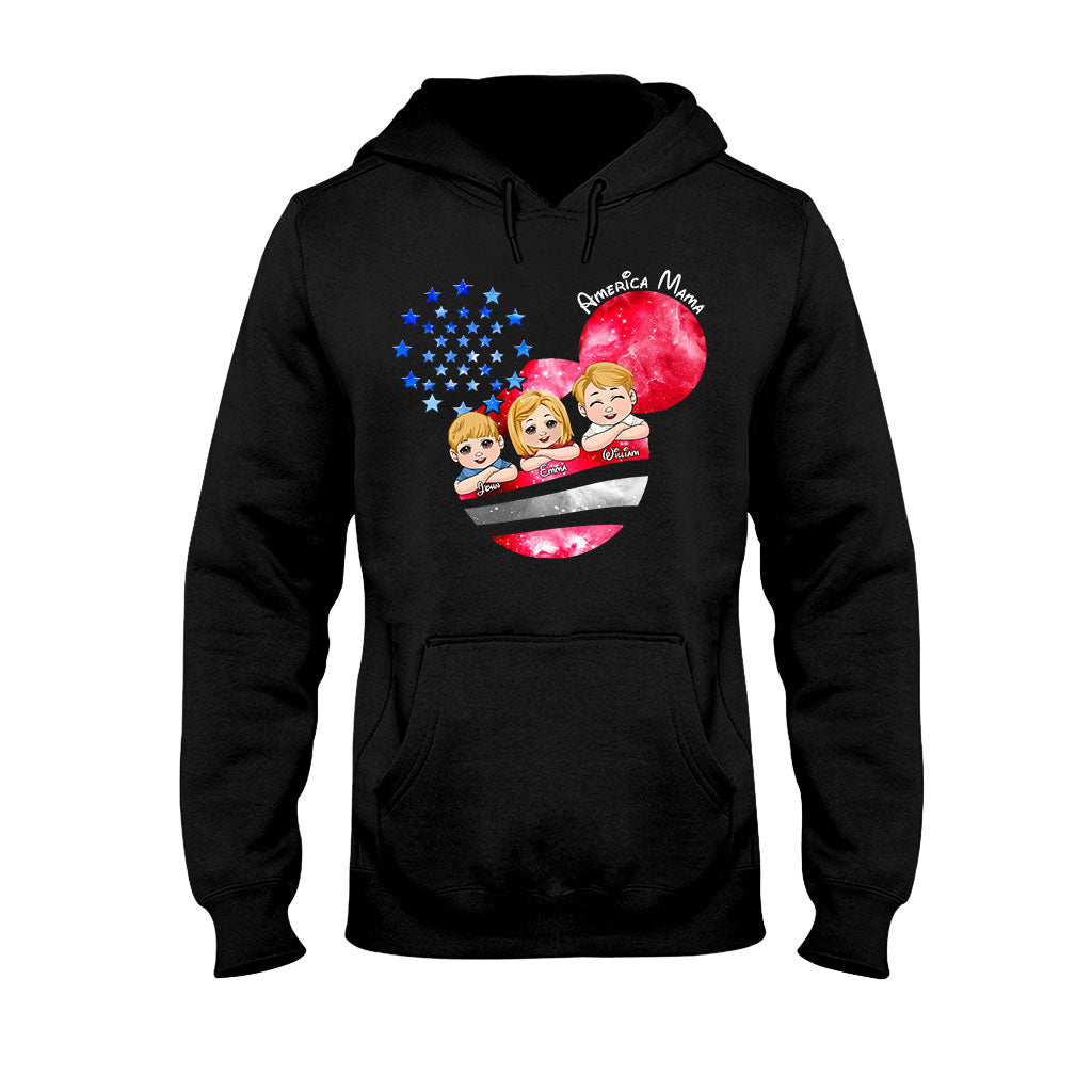 Personalized America Mama T-Shirt & Hoodie Custom Family Gift