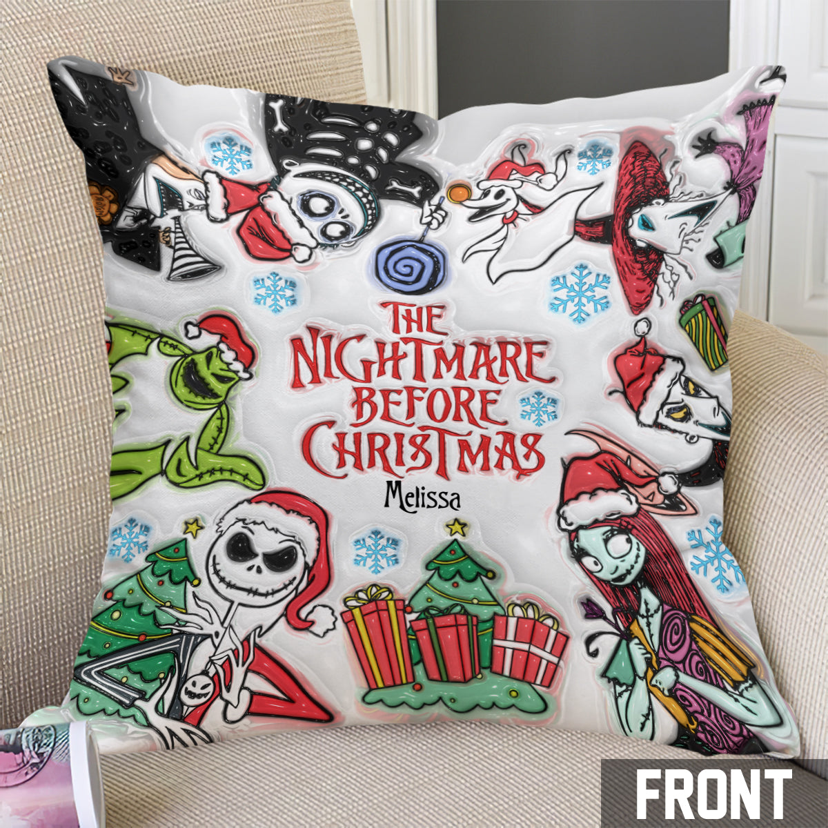 Personalized Nightmare Before Christmas Throw Pillow Gift