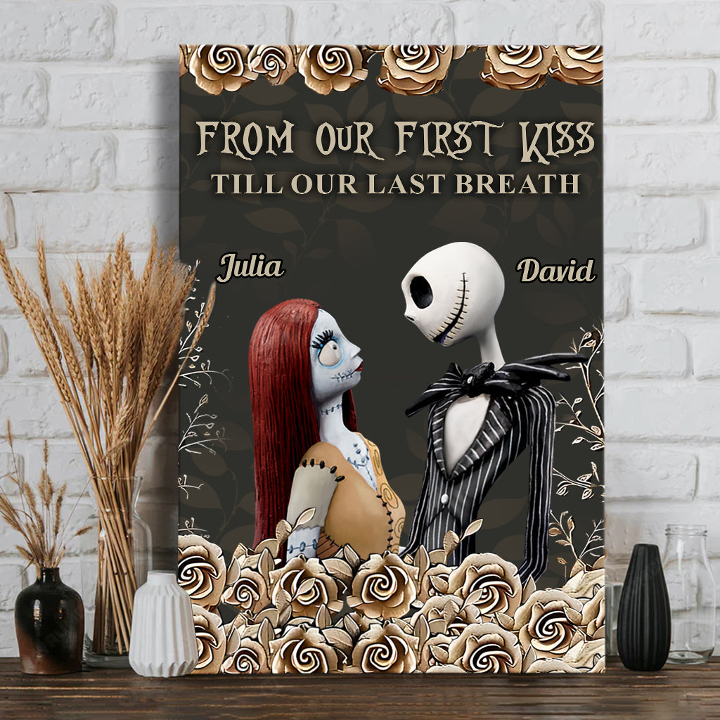 Personalized Nightmare Canvas Art for Couples Custom Name Gift