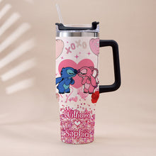 Load image into Gallery viewer, Personalized Ohana Tumbler with Handle Custom Name Gift for Couples
