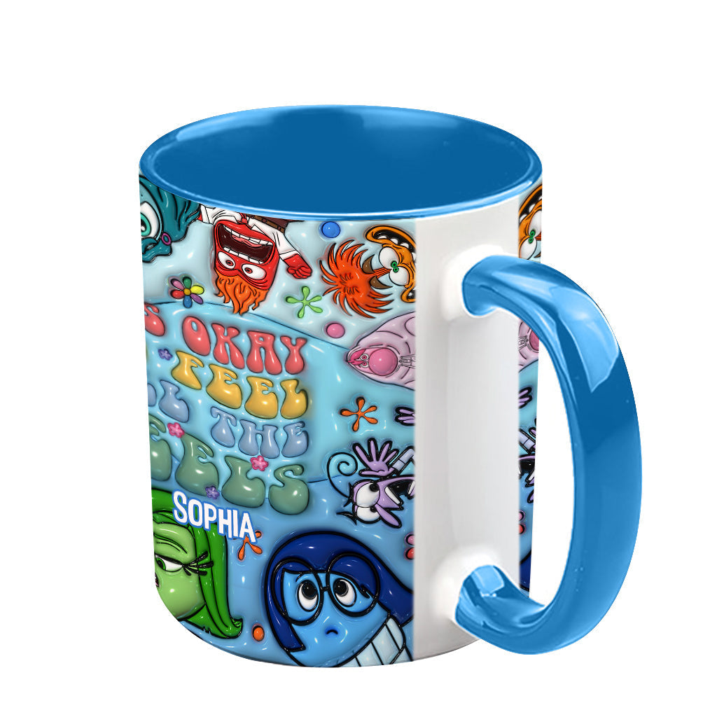 Personalized Ceramic Accent Mug 'It's Okay To Feel All The Feels' Gift for Kids