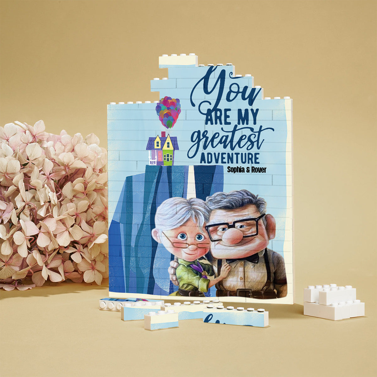 Personalized Vertical Rectangle Building Brick Block Custom Gift for Couple Anniversary