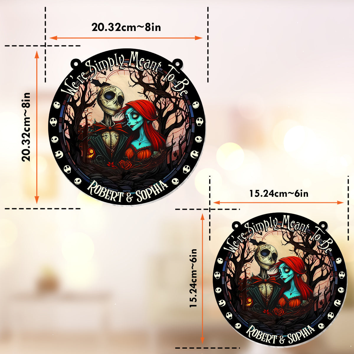 Personalized Nightmare Suncatcher Ornament Unique Gift for Couples