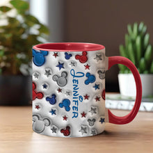 Load image into Gallery viewer, Personalized Mickey Mouse Accent Mug Custom Name Star Design Gift
