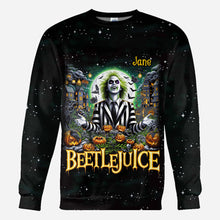 Load image into Gallery viewer, Personalized Beetlejuice All Over Shirt Custom Name Halloween Gift
