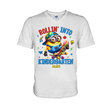 Load image into Gallery viewer, Personalized Kids T-Shirt Rollin Into Kindergarten Custom Name
