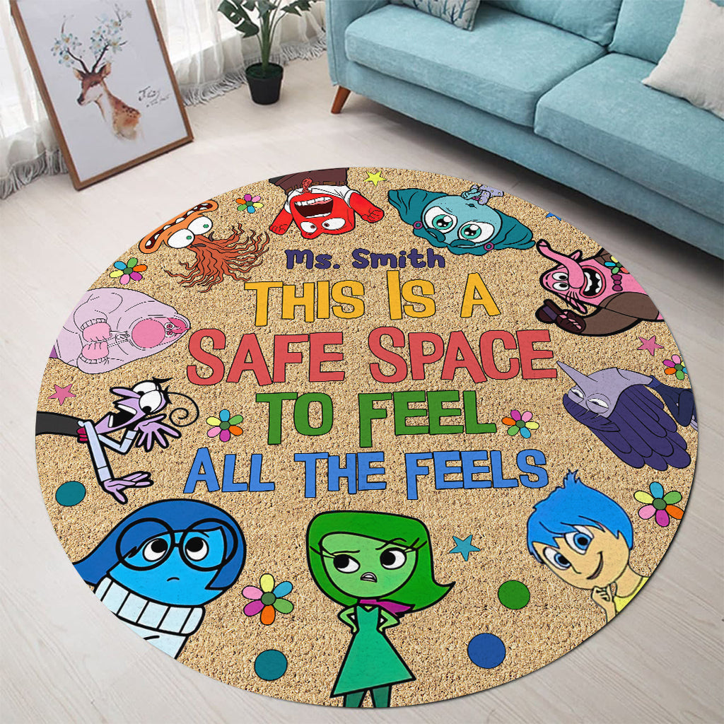 Personalized Autism Awareness Round Rug Gift for Teachers