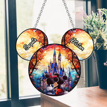Load image into Gallery viewer, Personalized Disney Castle Suncatcher Ornament Gift for Couples
