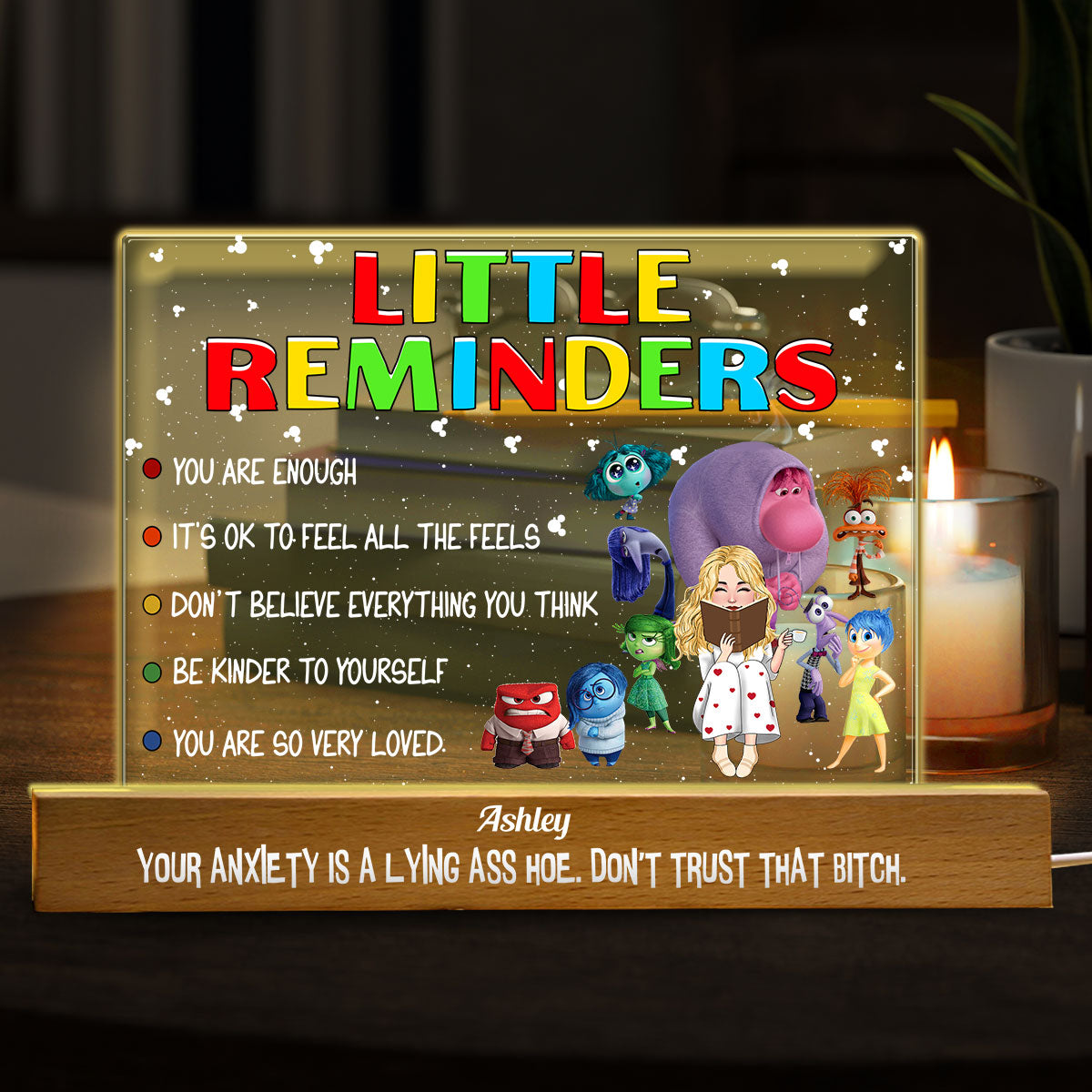 Personalized Acrylic LED Night Light Custom Message Gift