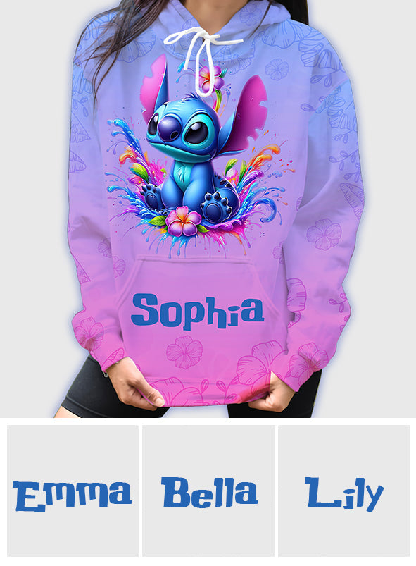 Personalized Blue Ohana All Over Shirt Custom Name Gift