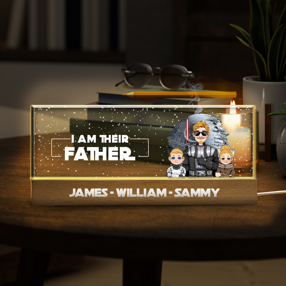 Personalized LED Night Light Custom Name Gift for Dad