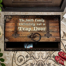 Load image into Gallery viewer, Personalized Family Doormat Funny Trap Door Design Custom Name
