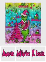 Load image into Gallery viewer, Personalized Grinch Christmas Blanket Custom Name Gift
