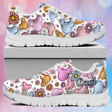 Load image into Gallery viewer, Personalized Floral Mouse Sneakers Custom Name Gift for Mom
