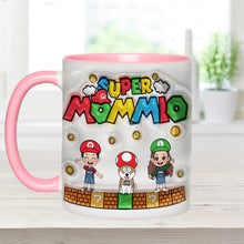Load image into Gallery viewer, Personalized Super Mommy Accent Mug Custom Name Gift for Mom
